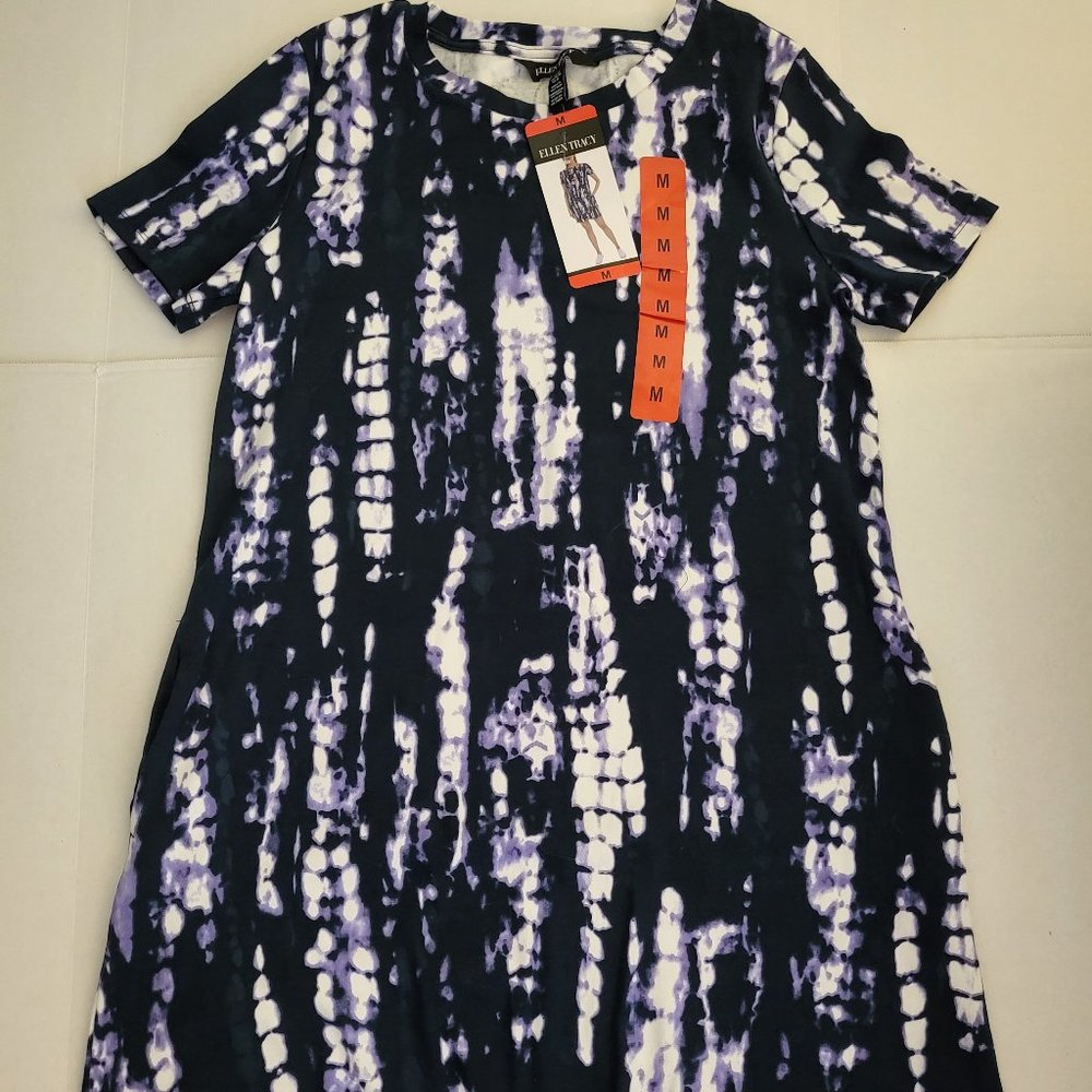 Women's Ellen Tracy Mood Indigo Tie Dye Shirt Dress